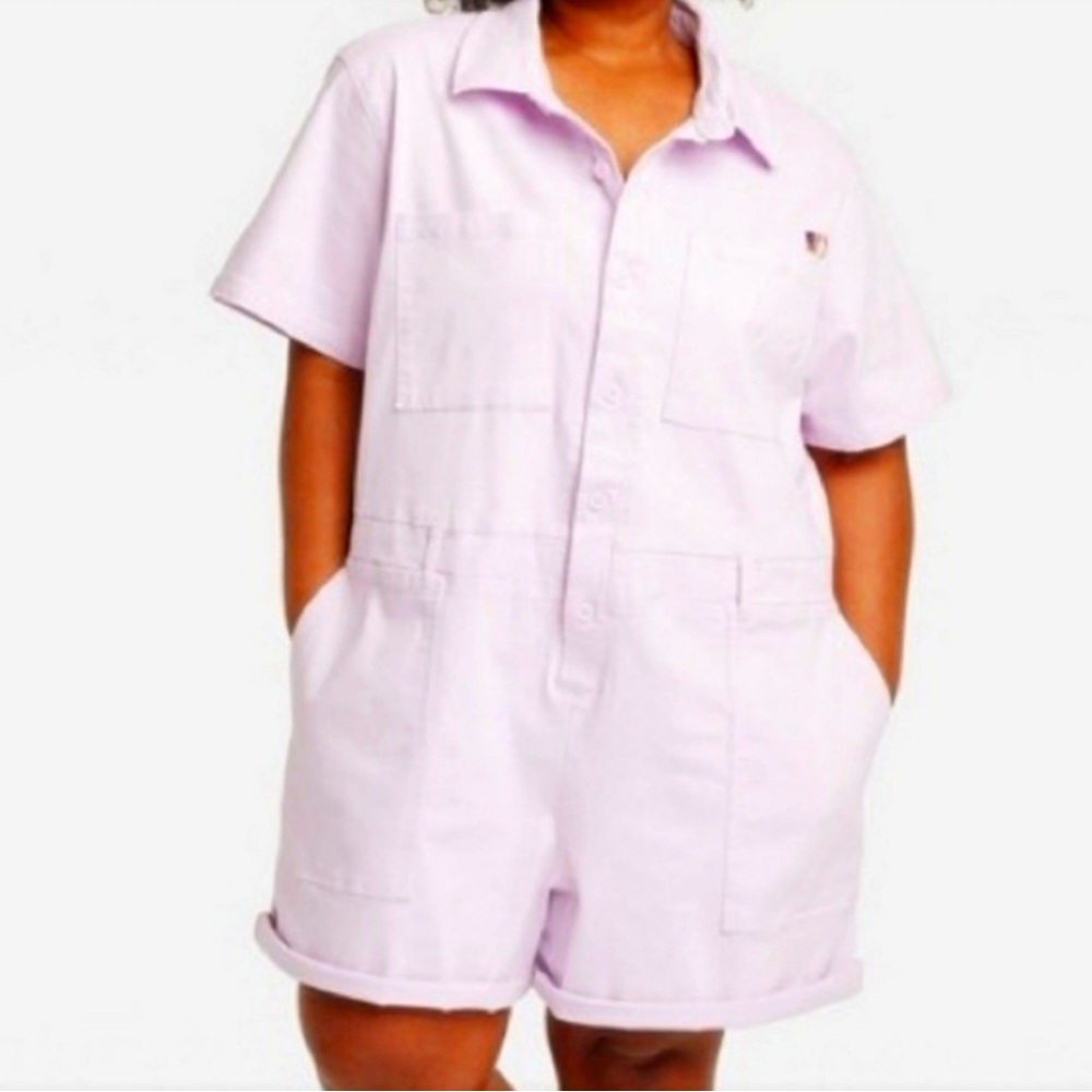 Women's Lavender Short Sleeve Romper